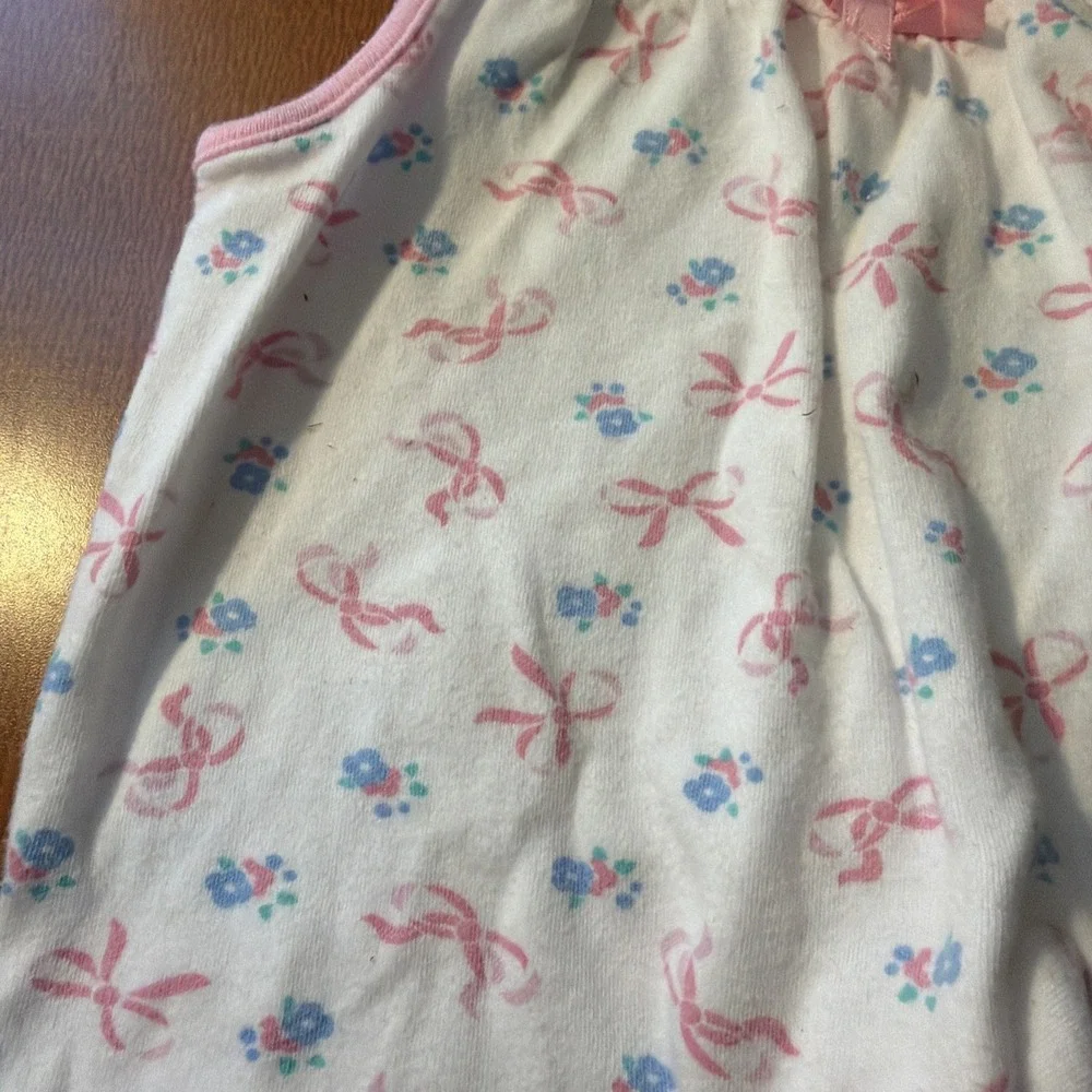 Vtg‎ Carter's Baby Girl Romper Pink Bows Soft 6 Months